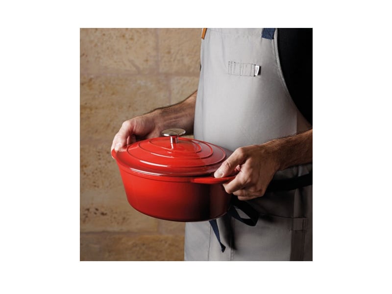  Lacor - cocotte fonte ovale 29cm 3.5l rouge  71739 - 71739 - Conforama B