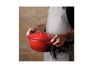 Lacor - cocotte fonte ovale 29cm 3.5l rouge  71739 -
