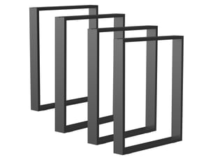 Lot de 4 pieds rectangulaires en acier noir pour table - design contemporain - hauteur 72 cm
