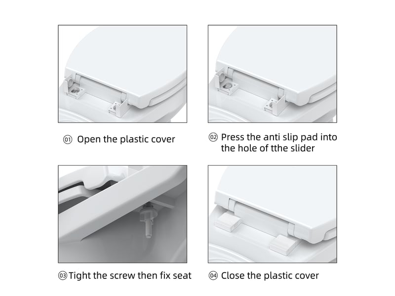  Abattant wc rond 17 pouces blanc, couvercle plat, soft-close silencieux, quick-release, fixation dessus PHO_161CZRQ9 - Conforama C