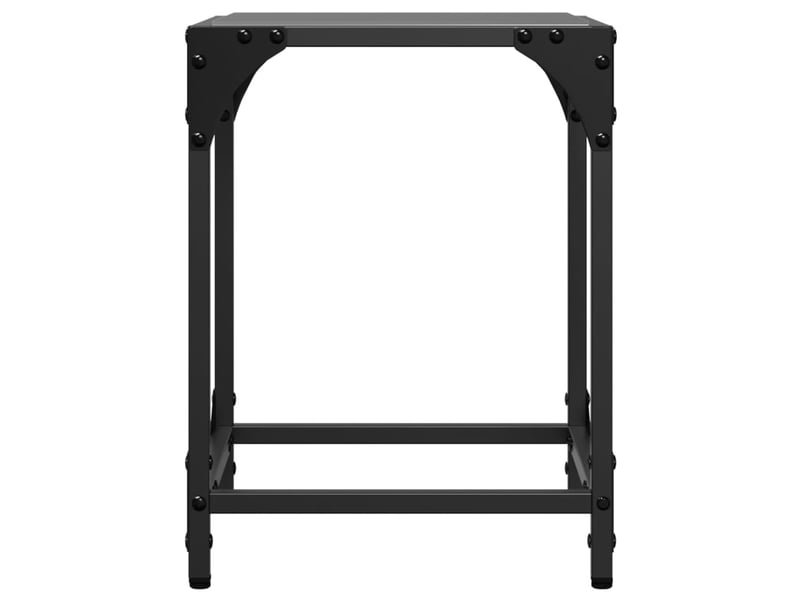  Tables basses avec dessus en verre noir 2 pcs 30x30x40 cm acier  - Conforama D