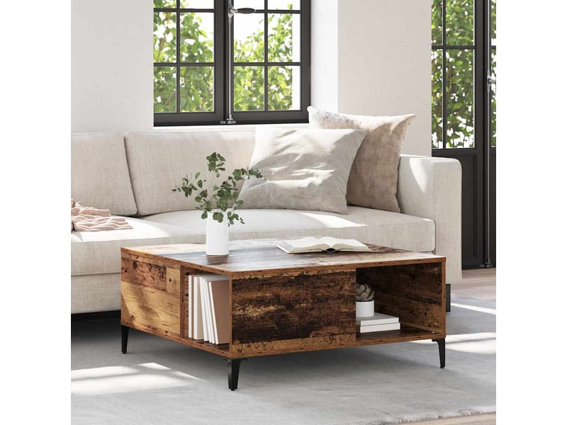  Table basse - table de salon - table à thé bois ancien 80 x 80 x 36,5 cm bois d'ingénierie  - Conforama B