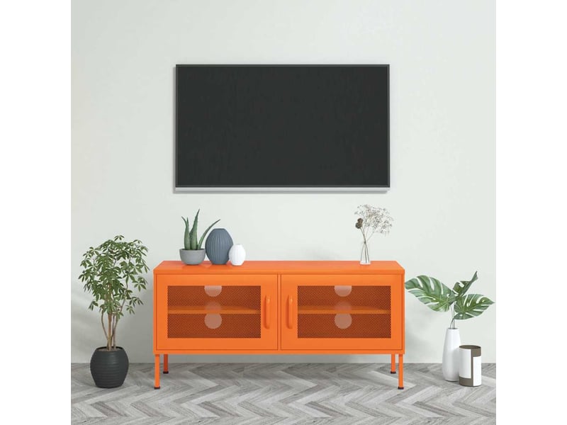  Meuble tv - banc tv - meuble de rangement orange 105x35x50 cm acier  - Conforama B