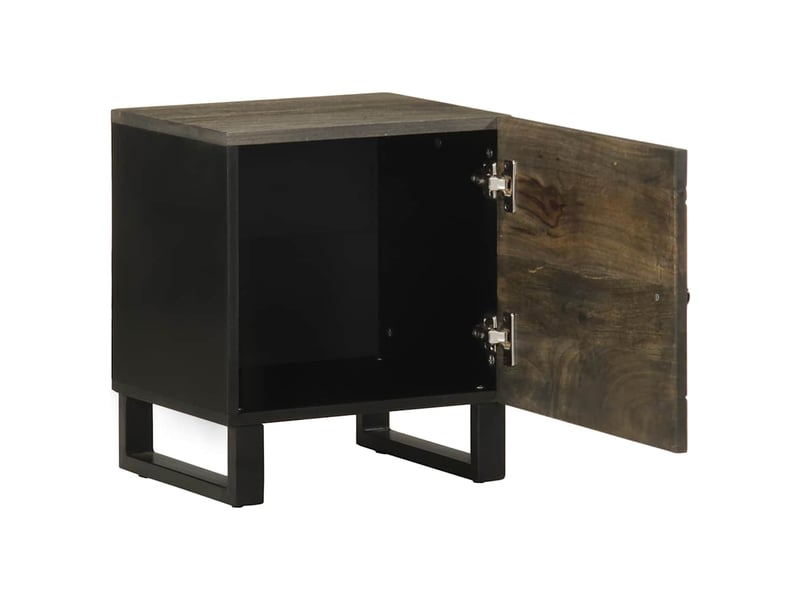  Table de chevet - cabinet de chevet - table de nuit noir 40x33x46 cm bois de manguier solide  - Conforama A