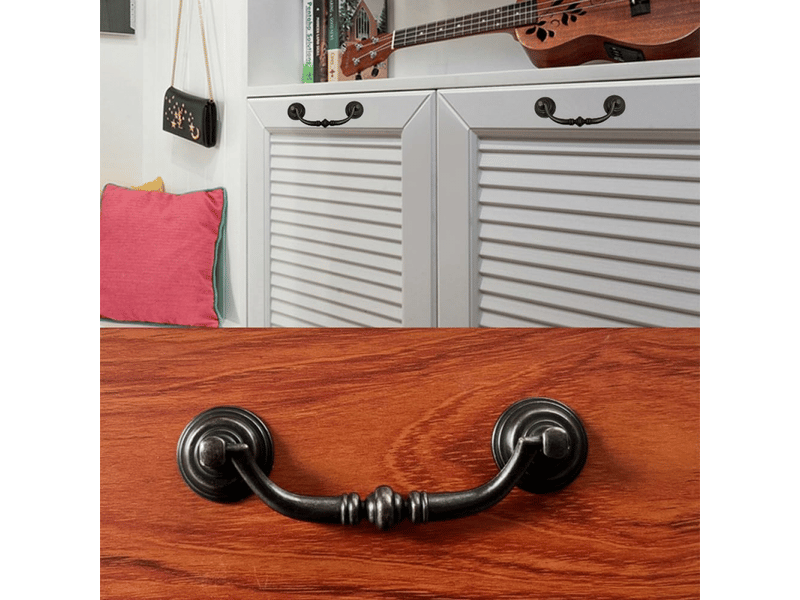  4 pièces de poignée de meuble vintage, poignée de meuble en laiton ancien, boutons avec vis (poignée vintage)  - Conforama D