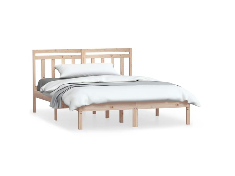  Lit double- lit adulte -  cadre de lit sans matelas bois massif 140x200 cm  - Conforama A
