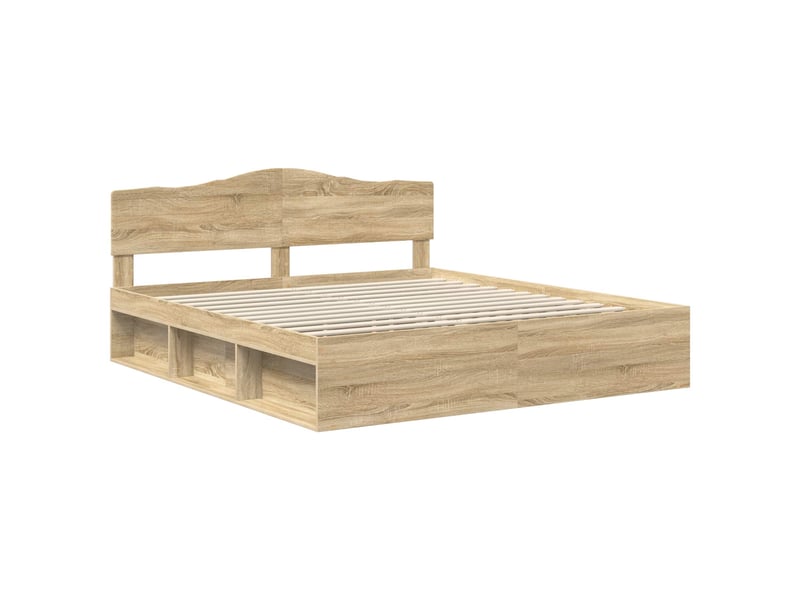 Lit double- lit adulte - cadre de lit sonoma 200 x 200 cm bois de pin massif - Conforama C