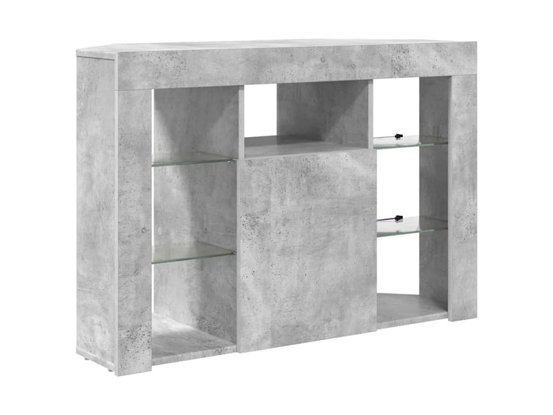  Meuble tv d'angle moderne avec éclairage led 100 x 40 x 68 cm en bois d'ingénierie gris béton 02_0054692  - Conforama C