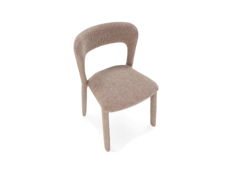  Lot de 2 chaises repas 56x51x77 cm en tissu taupe  - Conforama D