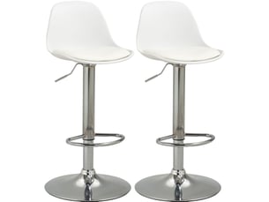 tabouret de bar assise réglable en hauteur <strong>HAUSS SPOLE</strong> - blanc hauteur d'assise 62 cm vendu Par paire