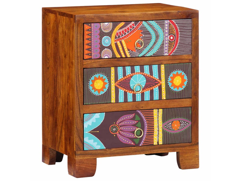  Vidaxl buffet multicolore 50x35x60 cm bois massif d'acacia  - Conforama A