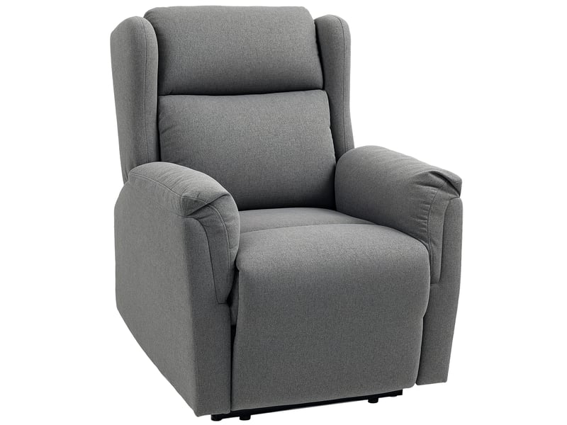 Fauteuil relax inclinable,80x94x101 cm,avec repose-pieds,lin,gris foncé - Conforama A