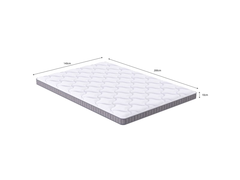  Matelas à ressorts ensachés 140x200x10 cm blanc, 7 zones, h3, canapé-lit et lit pliant, mousse, oeko-tex certifié  - Conforama B