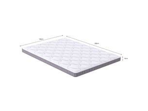 Matelas 140x200 cm <strong>DESVIAE</strong>  <strong></strong> Ressorts ensachés + mousse soutien Ferme épaisseur 10 cm
