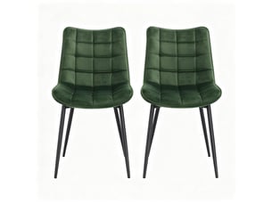 Lot de 2 chaises de salle à manger,46x39x85,5 cm,velours,vert foncé