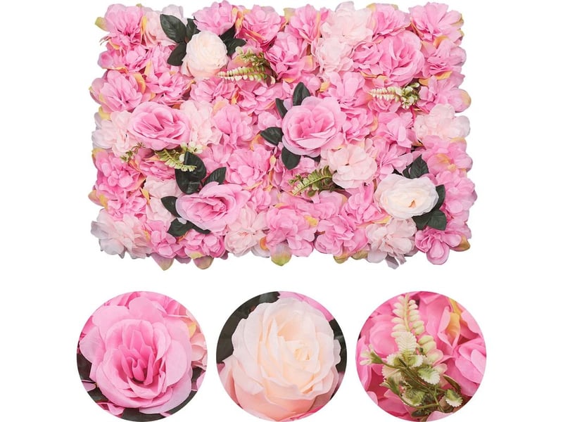  12x mur de fleurs artificielles mur de roses diy mariage rue décor floral  - Conforama C