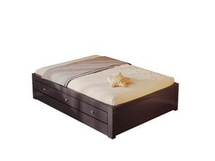 Lit avec rangement 90x200 cm <strong>MODERNLUXE</strong>  <strong></strong> coloris marron
