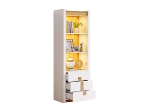 Vitrine coloris blanc 3 étagère(s) <strong></strong> <strong></strong> - 63 cmx200 cm