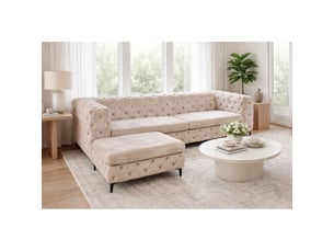 Canapé droit fixe <strong>MEUBLORAMA</strong> <strong></strong> 4 places Velours blanc