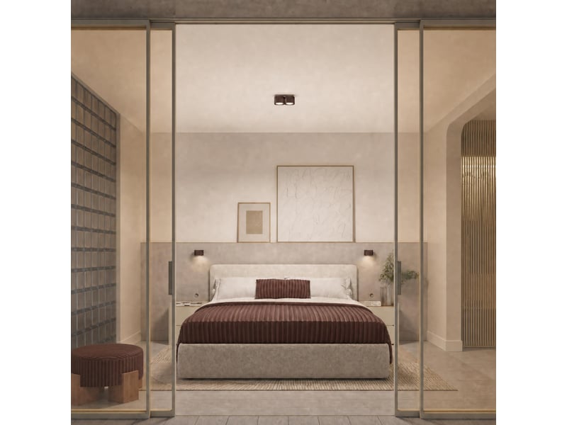 Plafonnier riff 2 brun gx53 aluminium moderne 8x20.5x10cm SL.3082 - Conforama B
