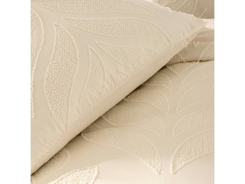  Parure de lit tuftée 3 pièces à motifs végétaux en relief housse + taies 240x220 cm  - Conforama B