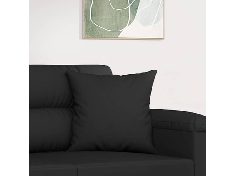  Lot de 2 coussins décoratifs noir 40x40 cm tissu microfibre cf60881  - Conforama E