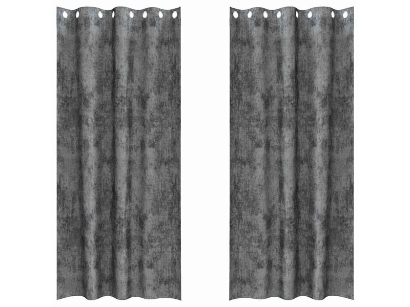  Lot de 2 rideaux en velours, rideaux de fenêtre gris 260 x 140 cm velours cf44209  - Conforama A