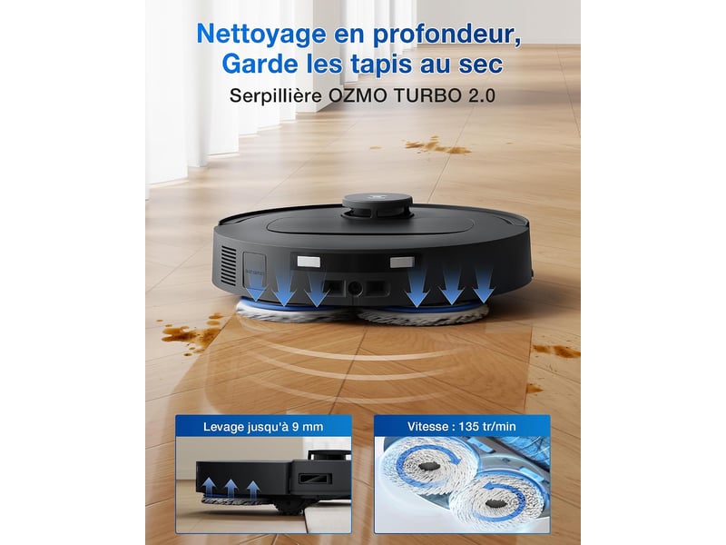  ECOVACS DEEBOT T30e Omni Robot Aspirateur Laveur, 25000Pa, ZeroTangle 3.0, Triple V, Station Omni 25000Pa, ZeroTangle 3.0 - Conforama C