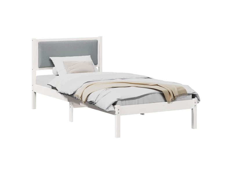 Lit simple- lit adulte - cadre de lit gris clair 100 x 200 cm pin massif - Conforama B