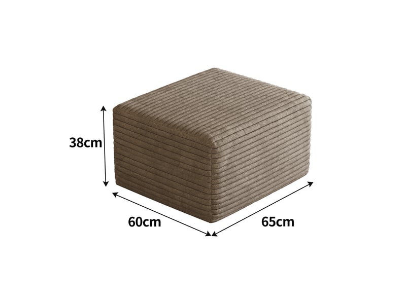  Repose-pieds camel ottoman salon, pouf rectangulaire moderne, siège d'appoint pour chambre 65x60x38cm  - Conforama C