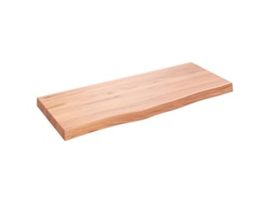 Comptoir de salle de bain, plan de travail marron 100x40x(2-6) cm bois traité cf65782