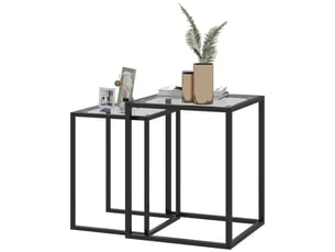 Table basse carré(e) coloris noir LPOSPI - 42 cmx33 cm