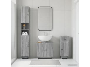 Ensemble de meuble de salle de bain 3 pièces ede sonoma gris cf63427