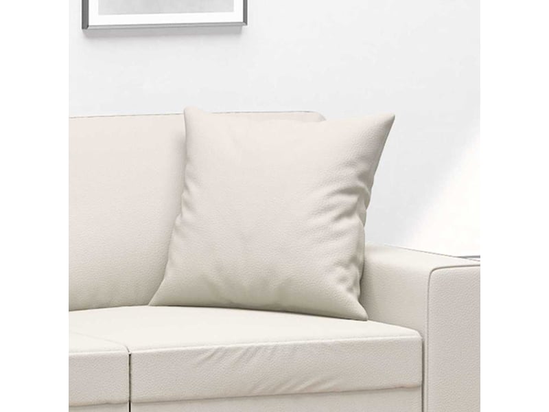  Lot de 2 coussins décoratifs crème 40x40 cm similicuir cf60860  - Conforama E