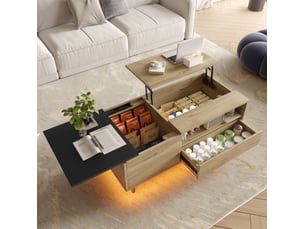 Table basse rectangulaire coloris naturel <strong>HAUSS SPOLE</strong> <strong></strong> - 50 cmx103.5 cm