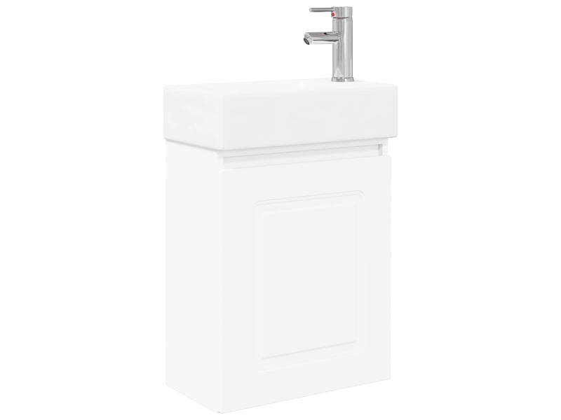 Meuble de salle de bain avec robinet blanc 45.5x22.5x84 cm shl2993 - Conforama A