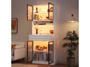 Vitrine coloris noir 8 étagère(s) <strong></strong> <strong></strong> - 160 cmx200 cm