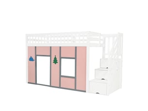 Lit mezzanine 90x200 cm coloris blanc