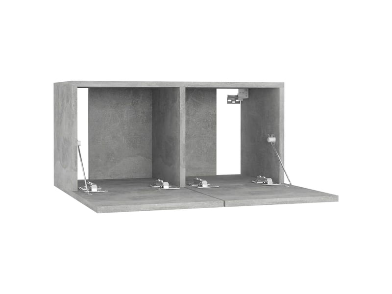  Lot de 4 meuble tv bas salon gris béton 60x30x30 cm bois d'ingénierie  - Conforama E