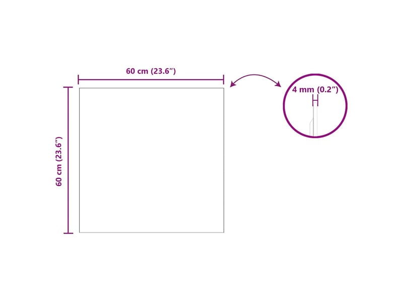 Miroir mural carré 60 x 60 cm verre trempé cf62838 - Conforama E