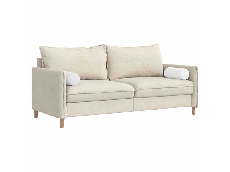  Lot de 2 coussins d'accent, coussins décoratifs, coussins lombaires tissu blanc ø 15 x 40 cm cf56683  - Conforama C