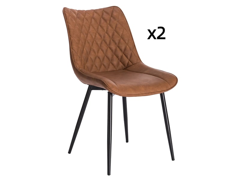 Chaises élégance lot de 2, rembourrées, dossier courbé, salle à manger, bureau et salon moderne - Conforama A