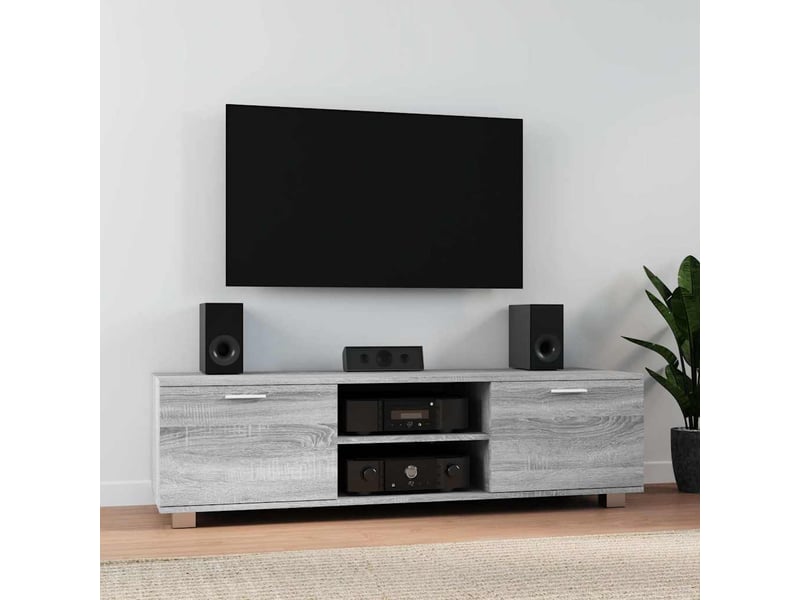  Meuble tv - banc tv - meuble de rangement sonoma gris 140x40,5x35 cm bois d'ingénierie  - Conforama B