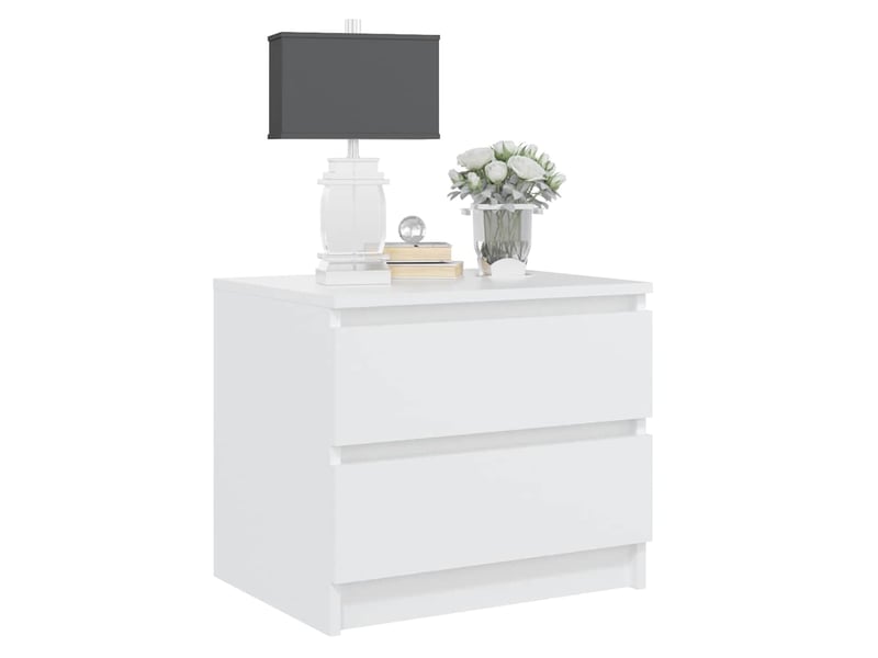  Lot de 2 tables de chevet - cabinet de chevet - table de nuit blanc 50x39x43,5 cm bois d'ingénierie  - Conforama D