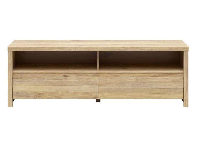  Meuble tv avec 2 tiroirs et 2 niches ouvertes coloris chêne mauvella - longueur 143,5 x profondeur 40,5 x hauteur 48,4 cm  - Conforama D