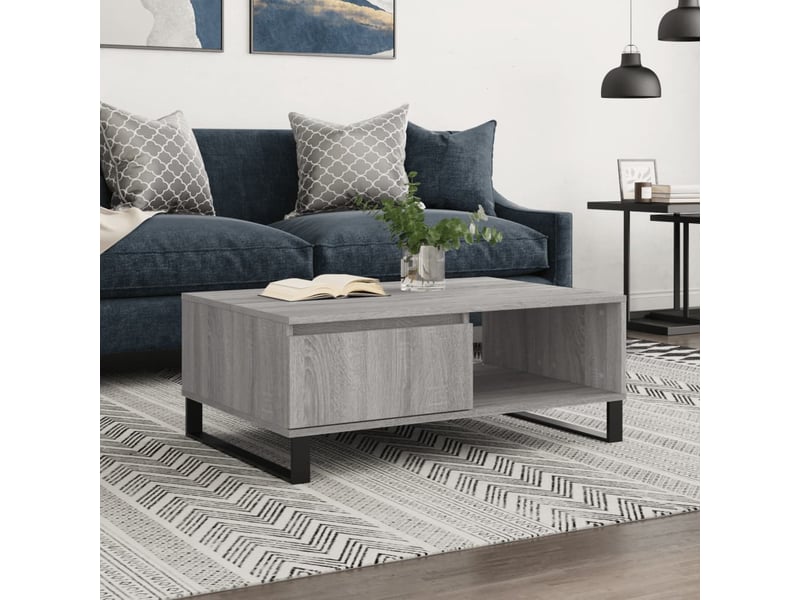  Table basse rectangulaire | table de salon sonoma gris 90x60x35 cm bois d'ingénierie  - Conforama B
