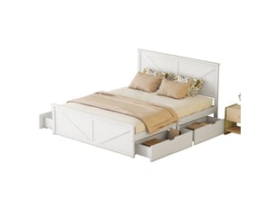 Lit 2 places 160x200 cm PHOEBE CAT coloris blanc