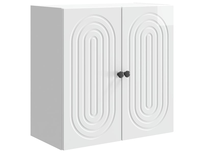  Armoire murale salon blanc brillant 59x31x60cm bois d'ingénierie shl3885  - Conforama A