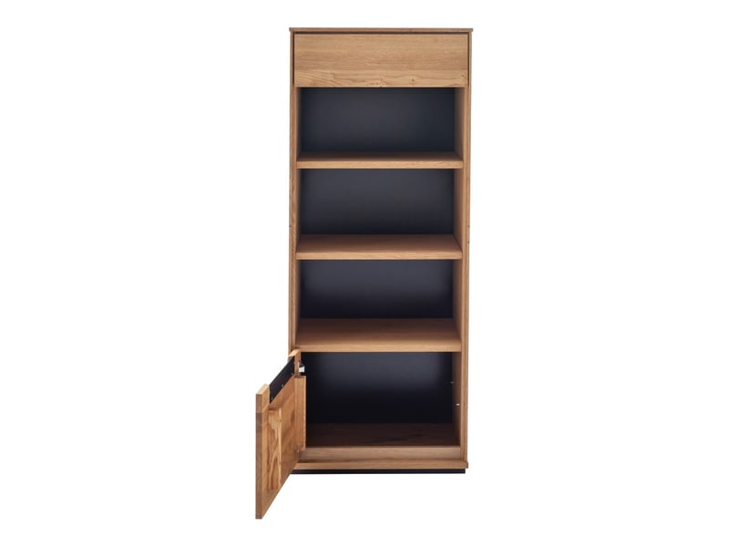  Bibliothèque meuble de rangement coloris chêne sauvage - longueur 53 x profondeur 41 x hauteur 129 cm  - Conforama C