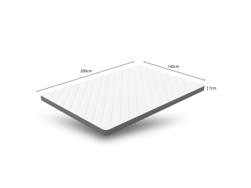  Matelas en mousse 140 × 200 cm h3 avec 7 zones de soutien, livré compressé, blanc et gris  - Conforama D